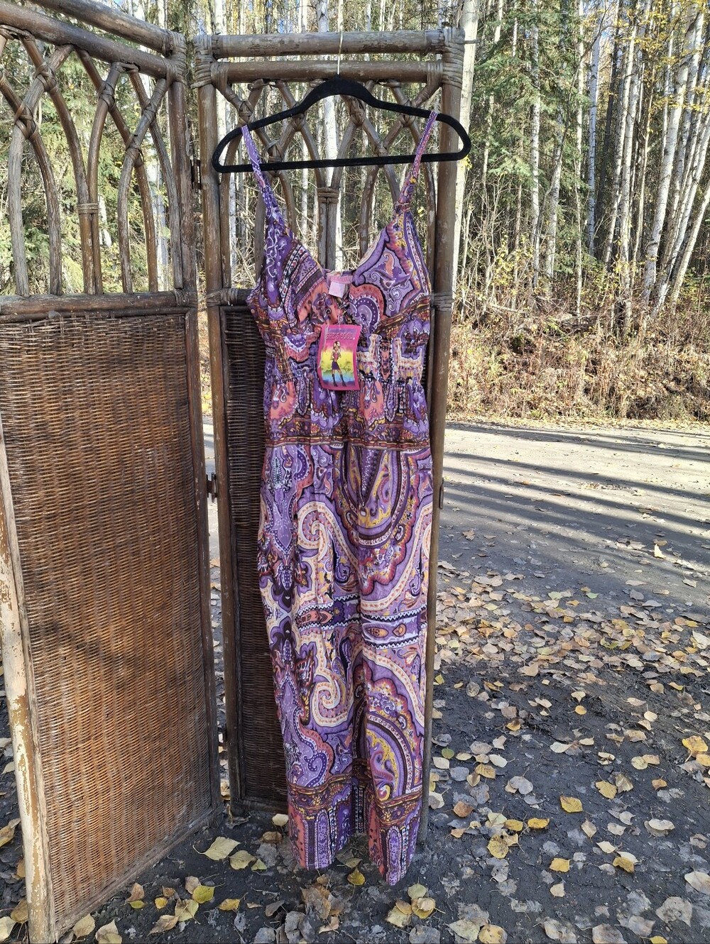 Vintage 90s Purple Paisley Summer dress